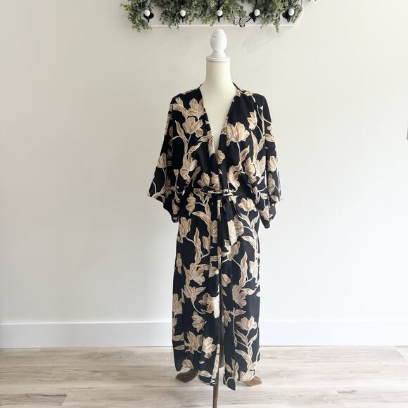 Anthropologie Other - Anthropologie Maison Du Soir Selena kimono robe L/XL Belted #CV